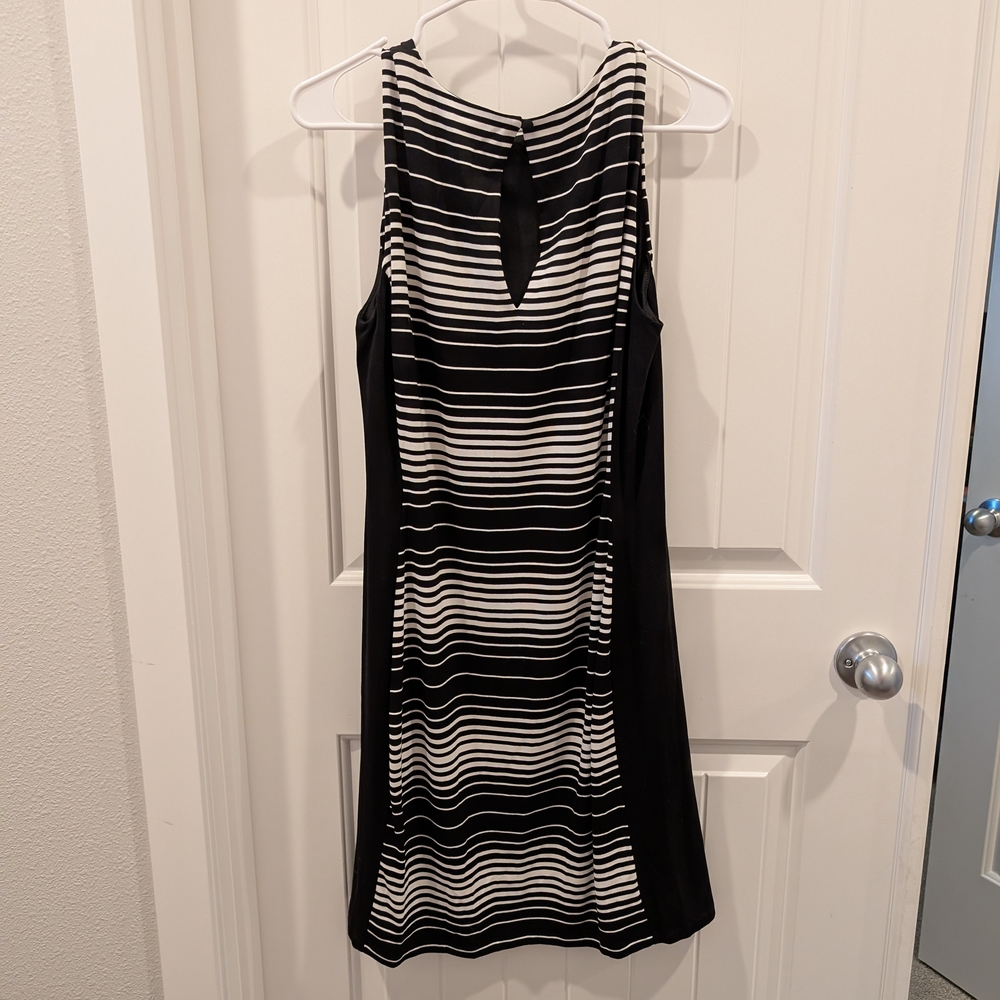 Black and White Striped Sleeveless Dress - Picture 5 of 6